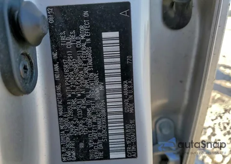 2012 Toyota Highlander Base from USA, damaged, VIN 5TDZK3EHXCS087764